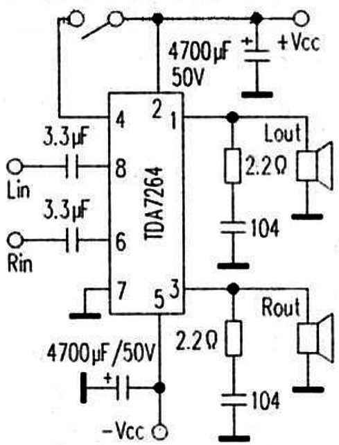 电源ictda7264功放电路图电源ic应用